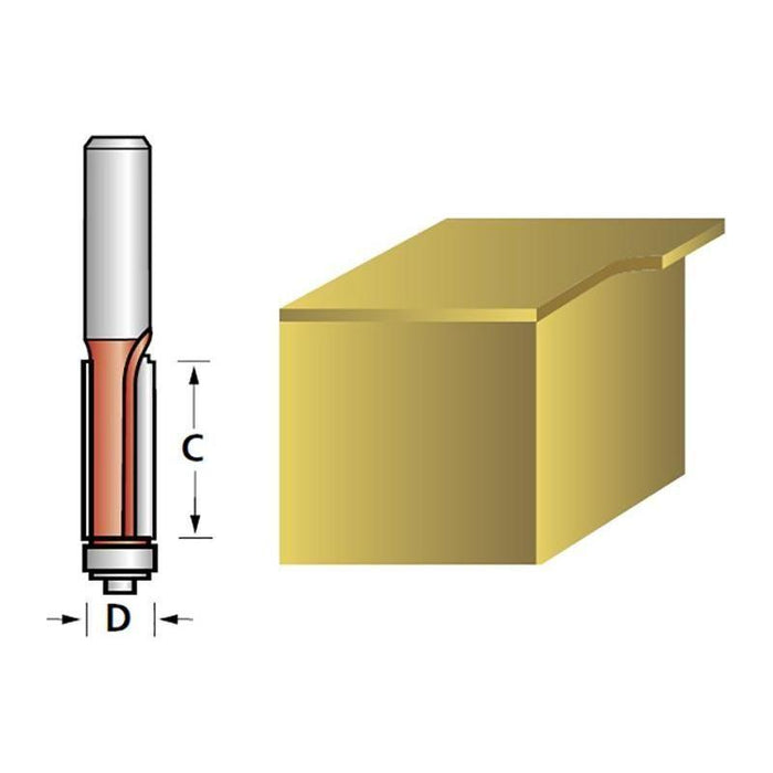 Faithfull Router Bit TCT Mini Trim 6.3mm x 12.7mm 1/4in Shank Faithfull - Town Tools