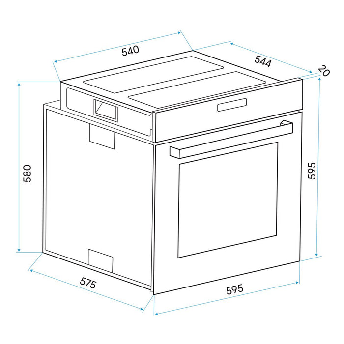 Baridi Integrated Fan-Assisted Electric Oven 60cm 72L Capacity