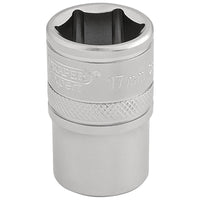 Draper 6 Point Metric Socket, 1/2" Sq. Dr., 17mm 16607
