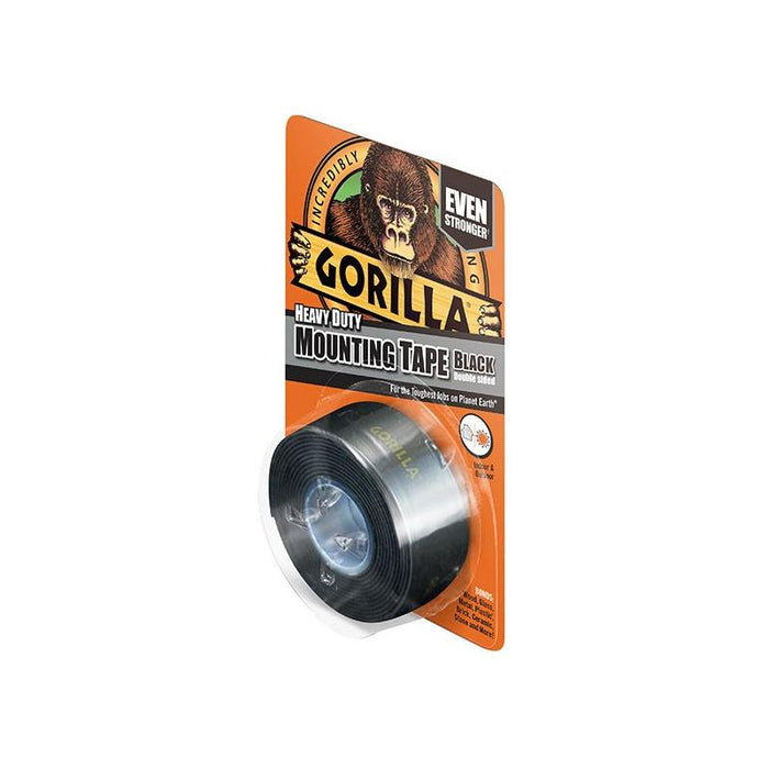 Gorilla Glue Gorilla Heavy-Duty Mounting Tape 25.4mm x 1.52m Black Gorilla Glue - Town Tools