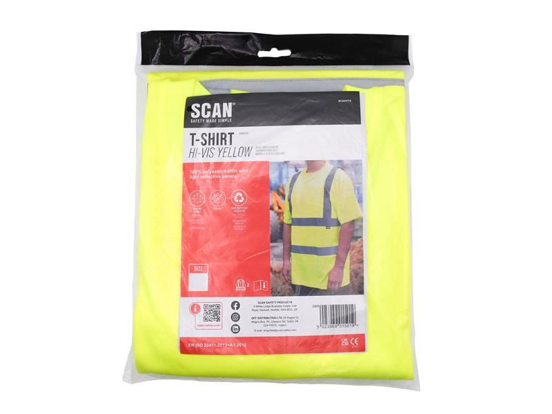 Scan Hi-Vis T-Shirt Yellow - L (44in) Scan - Town Tools
