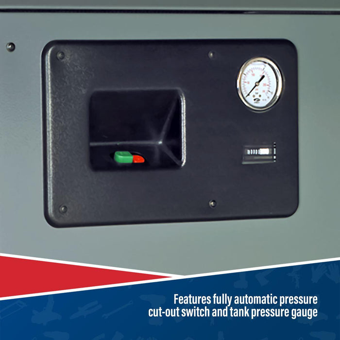 270L Low Noise Belt Drive Air Compressor with Cast Cylinders 7.5hp 3ph 2-Stage Sealey - Town Tools 
