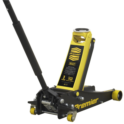 Premier Low Profile Trolley Jack with Rocket Lift 3 Tonne - Yellow Sealey Premier - Town Tools 