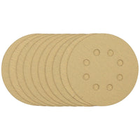 Draper Gold Sanding Discs with Hook & Loop, 125mm, 120 Grit (Pack of 10) 58111