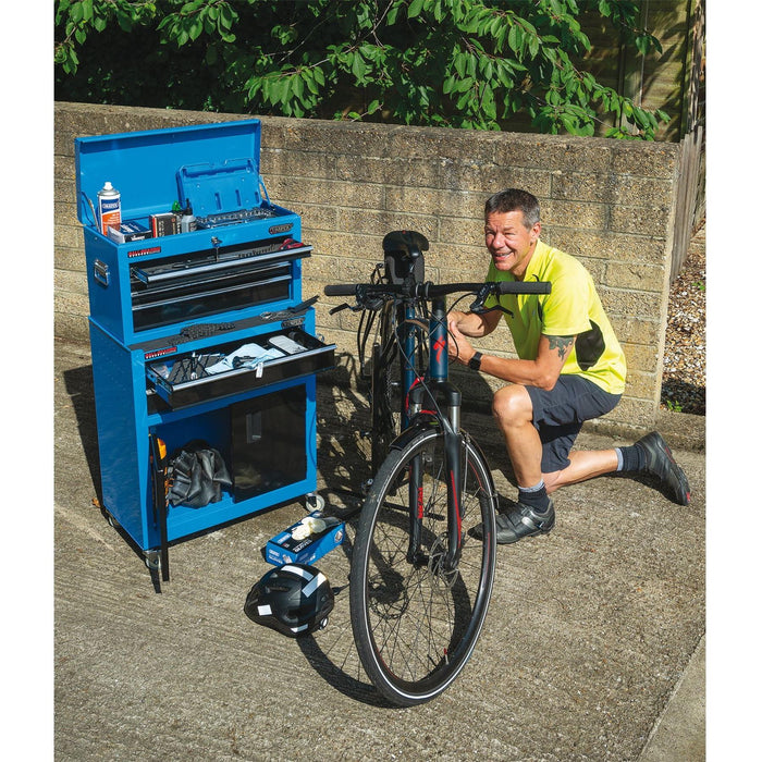 Draper Combined Roller Cabinet and Tool Chest, 6 Drawer, 24", Blue 19563 Draper - Town Tools 