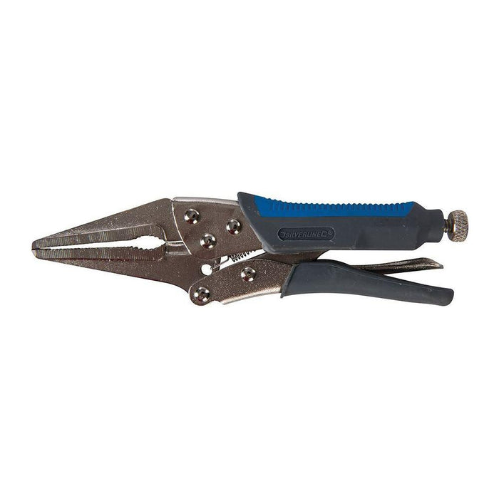 Silverline Self Locking Soft-Grip Long Nose Pliers 165mm Silverline - Town Tools 