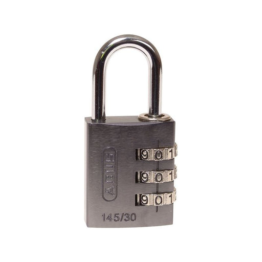 Abus Mechanical 145/30 30mm Aluminium Combination Padlock Titanium 46585 ABUS Mechanical - Town Tools