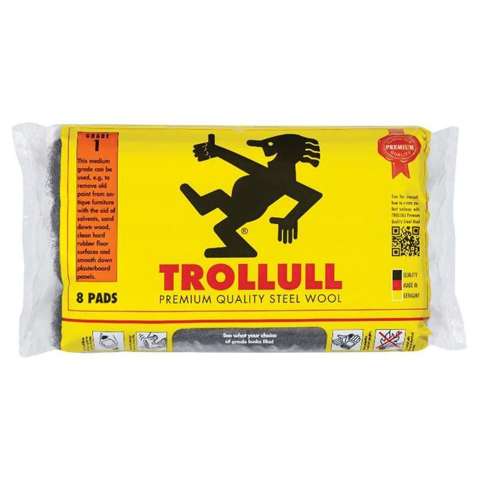 Trollull Extra Large Steel Wool Pads Grade 1 (Pack 8) Trollull - Town Tools