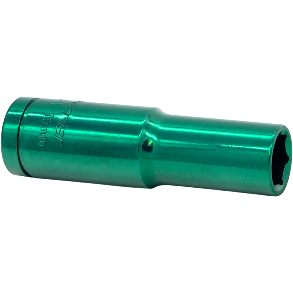 Sealey 1/2"Dr Coloured Socket 13mm (Blue/Green)