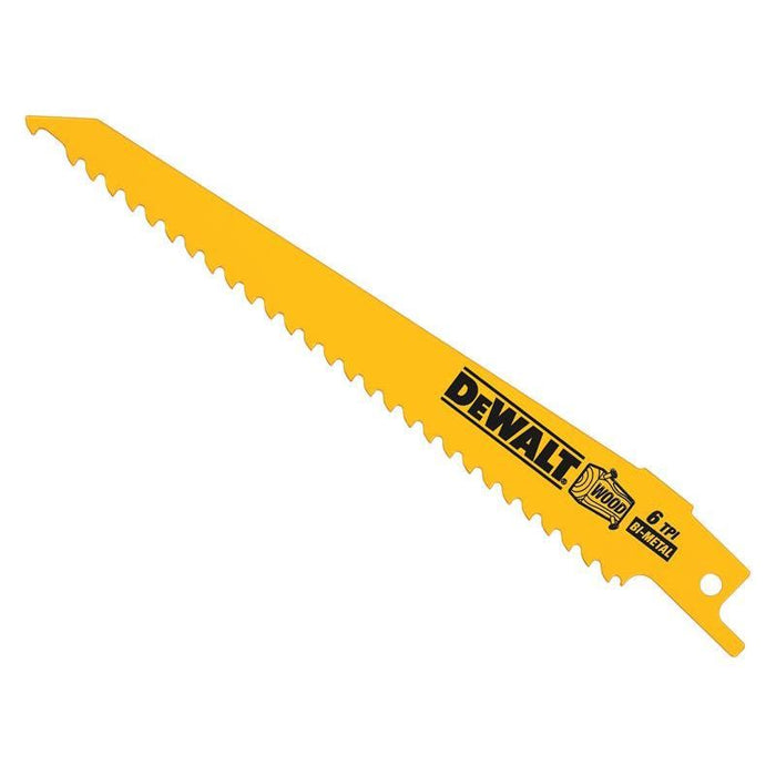 Dewalt Power Tools Bi-Metal Reciprocating Blade for Wood with Nails 152mm (Pack 5) DeWALT Power Tools - Town Tools