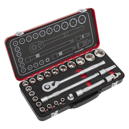 Sealey Premier Platinum Premier Platinum Socket Set 1/2"Sq Drive 24pc AK7924 Sealey Premier Platinum - Town Tools 
