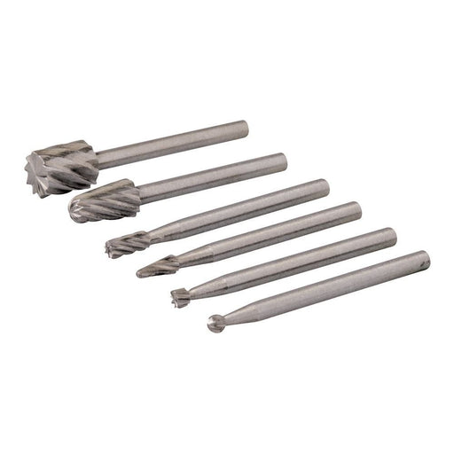 Silverline Rotary Tool HSS Burr Set 6pce 2, 3, 5, 7mm Dia Silverline - Town Tools 