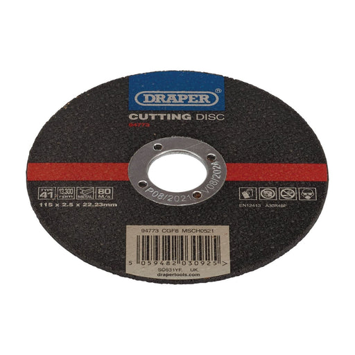 Draper Metal Cutting Disc, 115 x 2.5 x 22.23mm 94773 Draper - Town Tools 