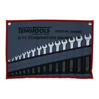 Teng Tools Combination Spanner Set 5.5-19 mm Tool Roll 15 Pieces