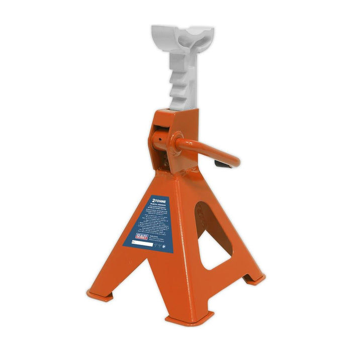 Sealey AXLe Stands (Pair) 2 Tonne Capacity per Stand Ratchet Type Orange Sealey - Town Tools 
