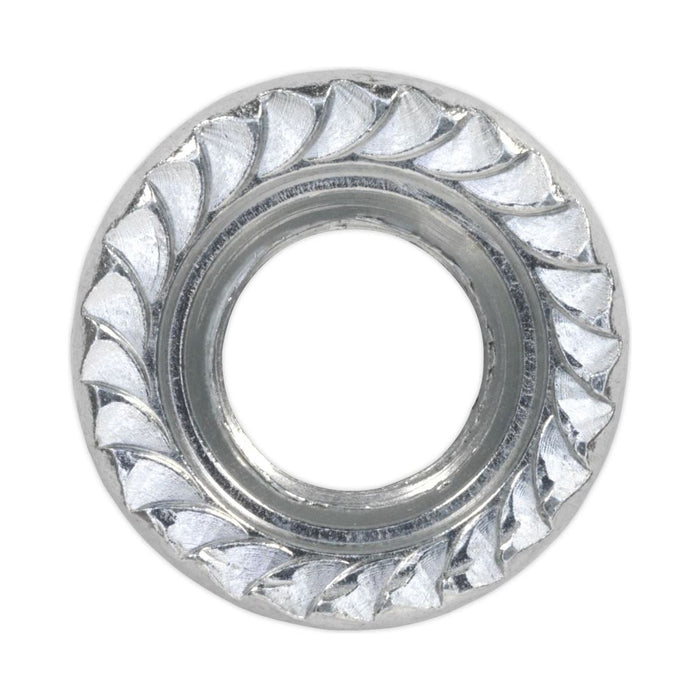 Sealey Flange Nut Serrated M10 Zinc Pack of 100 FN10 Sealey - Town Tools 