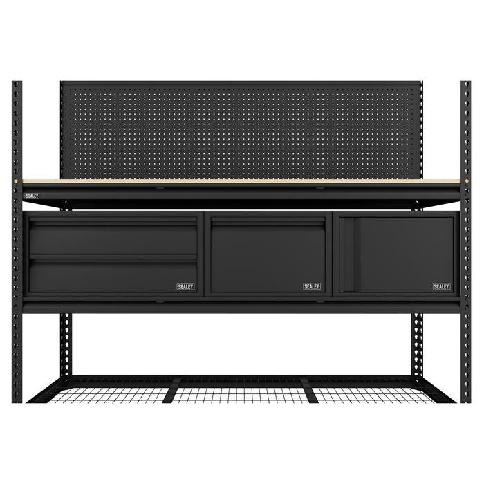 Sealey Heavy-Duty Modular Workbench & Racking Kit with 3 Storage Units Sealey - Town Tools 