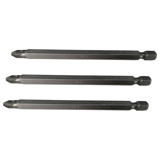 Faithfull Pozidriv S2 Power Screwdriver Bits PZ2 x 100mm (Pack 3) Faithfull - Town Tools