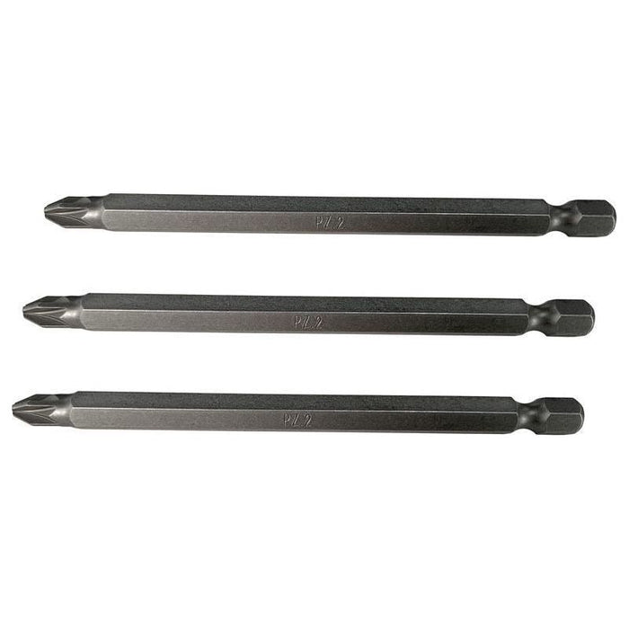 Faithfull Pozidriv S2 Power Screwdriver Bits PZ2 x 100mm (Pack 3) Faithfull - Town Tools