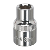 Sealey WallDrive Socket 8mm 3/8"Sq Drive Fully Polished SP3808