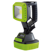 Draper COB LED Rechargeable Work Light, 10W, 1,000 Lumens, Green, 2 x 2.2Ah