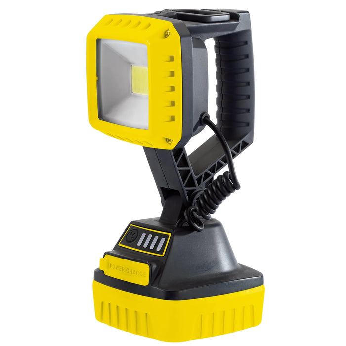 Draper COB LED Rechargeable Work Light, 10W, 1,000 Lumens, Yellow, 2 x 2.2Ah