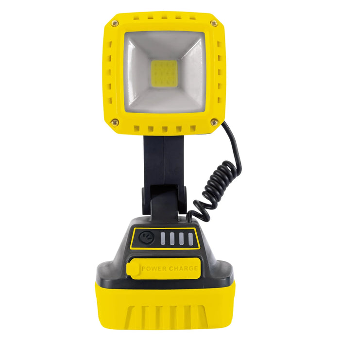 Draper COB LED Rechargeable Work Light, 10W, 1,000 Lumens, Yellow, 2 x 2.2Ah