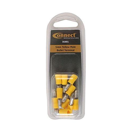 Tool Connection Yellow Male Bullet Terminal 5mm 10pc 36881 Tool Connection - Town Tools 