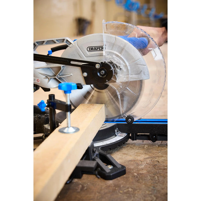 Draper 230V Sliding Compound Mitre Saw, 255mm, 1800W - SMS250D1800