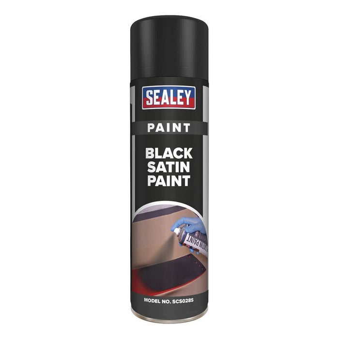 Sealey Black Satin Paint 500ml SCS028S