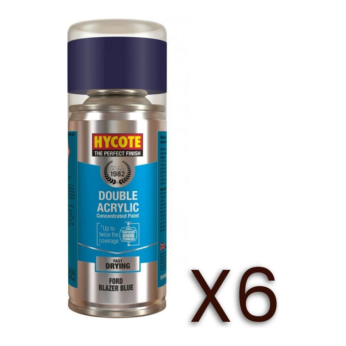 6x Hycote Aerosol Paint for Ford Blazer Blue 150ml Hycote - Town Tools 