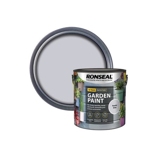 Ronseal Garden Paint Pewter Grey 2.5 litre Ronseal - Town Tools
