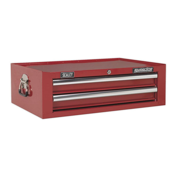 Sealey Mid-Box 2 Drawer with Ball-Bearing Slides Red AP26029T Sealey - Town Tools 