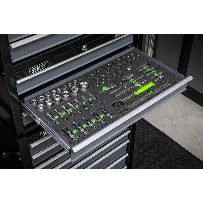 Siegen Siegen Socket Set with Tool Tray 3/8"Sq Drive 62pc S01270 Siegen - Town Tools 