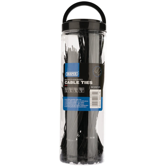 Draper Assorted Nylon Cable Ties (Pack of 650) - CTT2
