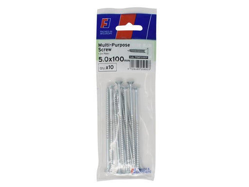 ForgeFix Multi-Purpose Pozi Screw CSK ST ZP 5.0 x 100mm ForgePack 10 ForgeFix - Town Tools