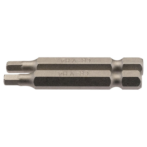 Draper Hexagonal Insert Bit, 4mm, 1/4" Hex, 50mm Long (Pack of 2) 64254 Draper - Town Tools 