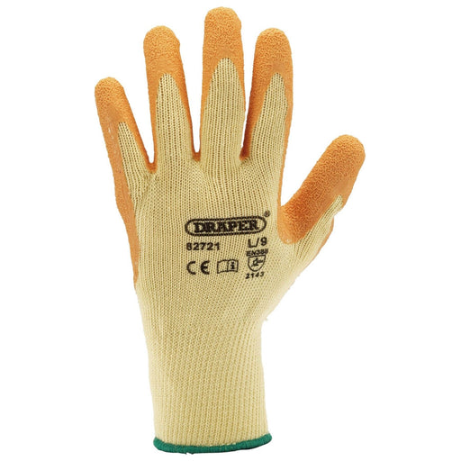 Draper Heavy Duty Latex Coated Work Gloves, Large, Orange 82721 Draper - Town Tools 