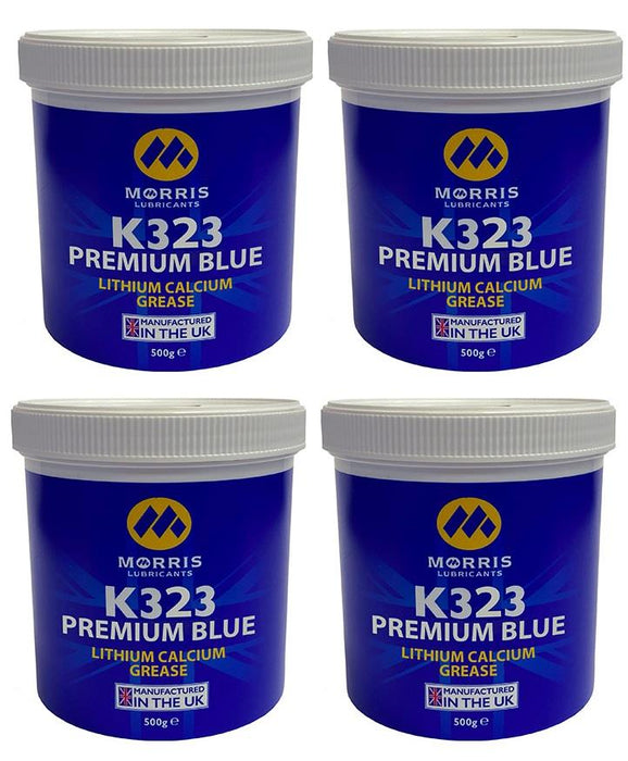 4x Morris K323 Blue Grease Tub 500g Premium Lithium Calcium High Pressure