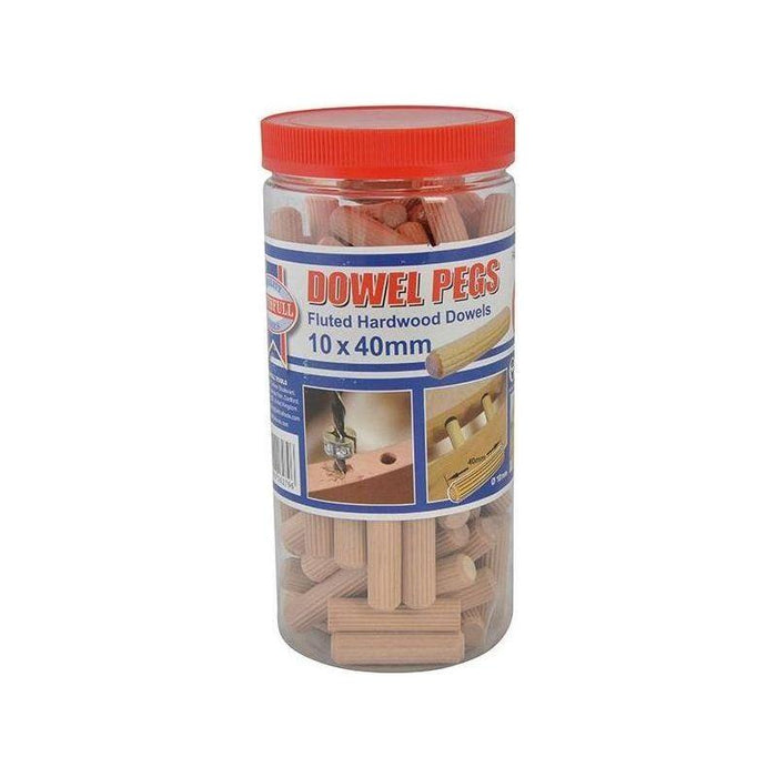Faithfull Wood Dowels Fluted 40 x 10mm (Tub 100) Faithfull - Town Tools