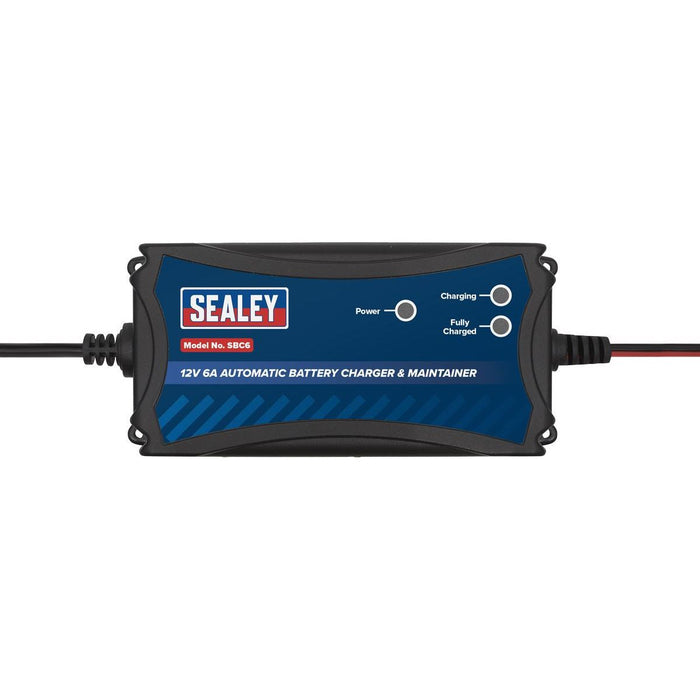 Sealey Battery Maintainer Charger 12V 6A Fully Automatic SBC6 Sealey - Town Tools 