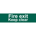 Draper Fire Exit Keep Clear' Safety Sign, 200 x 50mm 73221 Draper - Town Tools 