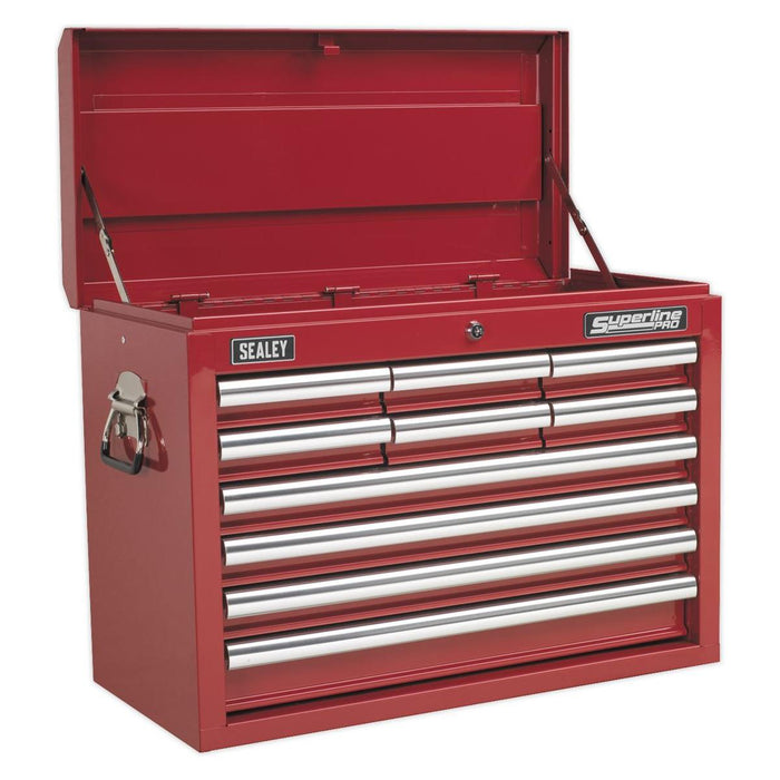 Sealey Topchest 10 Drawer with Ball-Bearing Slides Red AP33109 Sealey - Town Tools 