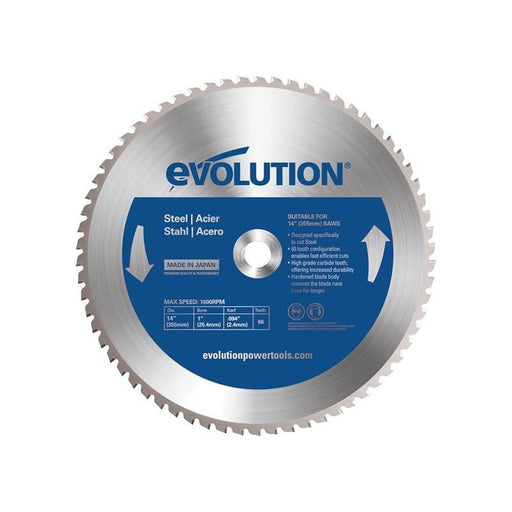 Evolution Mild Steel Cutting Chop Saw Blade 355 x 25.4mm x 66T Evolution - Town Tools
