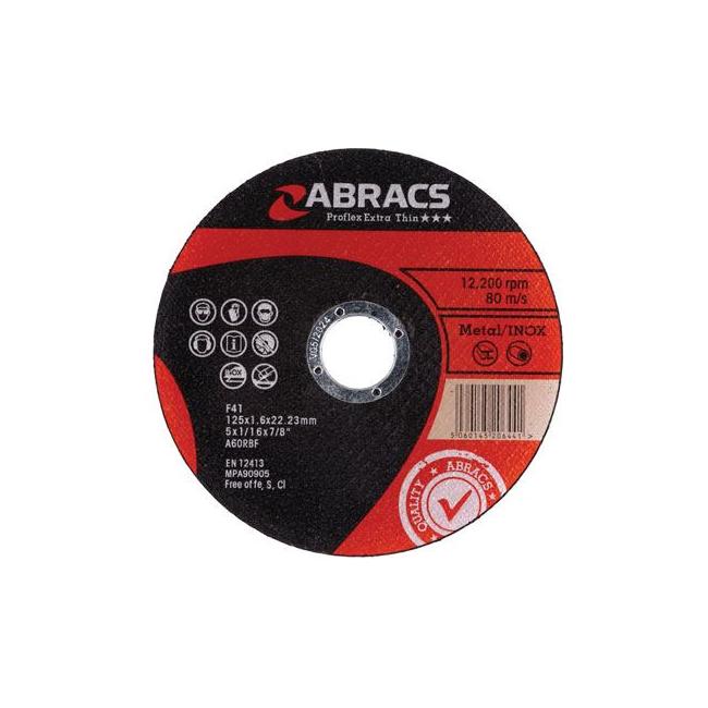 Connect Abracs Extra Thin Flat Cutting Discs 125mm x 1.6mm 10pc 32197 Tool Connection - Town Tools 