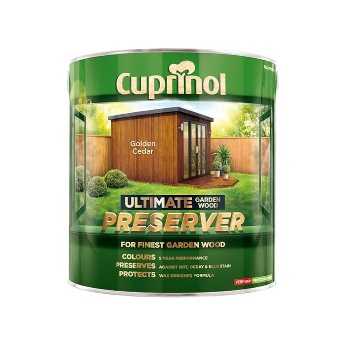 Cuprinol Ultimate Garden Wood Preserver Golden Cedar 4 litre Cuprinol - Town Tools