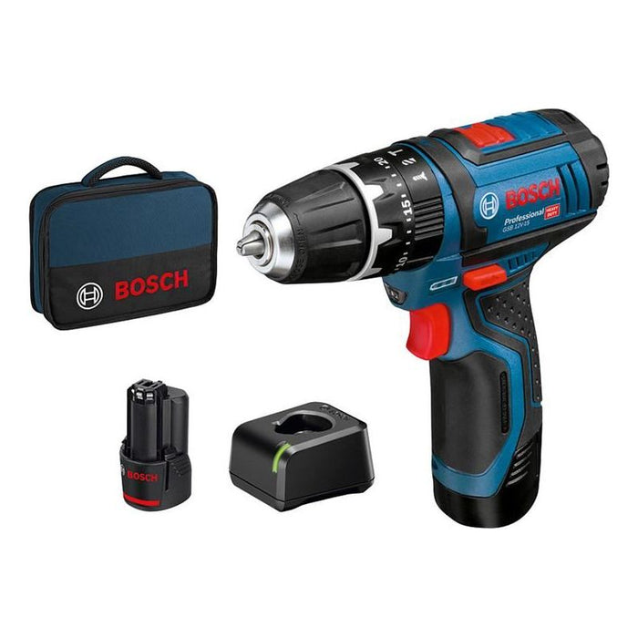 Bosch GSB 12V-15 Professional Combi Drill 12V 2 x 2.0Ah Li-ion Bosch - Town Tools