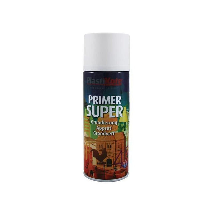 Plastikote Super Spray Primer White 400ml PlastiKote - Town Tools