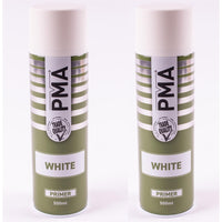 2X PMA Aerosol Spray Primer White 500Ml High Coverage Plastic Primer