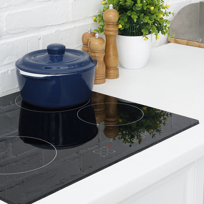 Baridi Integrated Ceramic Hob with 4 Cooking Zones 60cm - Black Glass Baridi - Town Tools 